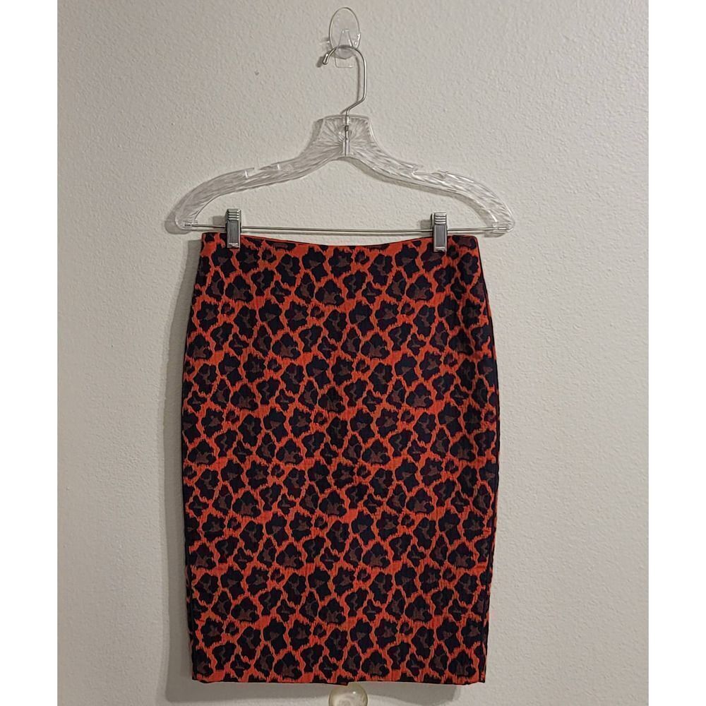 The Limited Coral Cheetah Print Pencil Skirt Sz 0